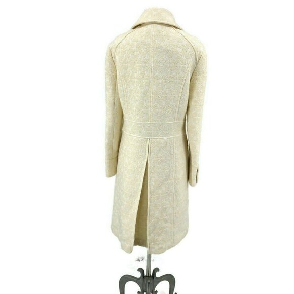 Trelise Cooper Shelter Skelter Strategy Coat Womens 6 Ivory Cream Wool Blend - Picture 5 of 11